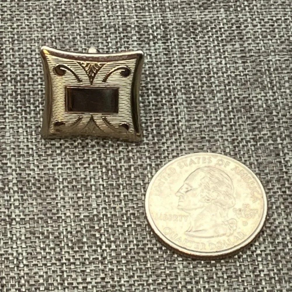 Single Silver Cuff Link As Is Square Scroll Rectangle Rounded Craft Diy Upcycle